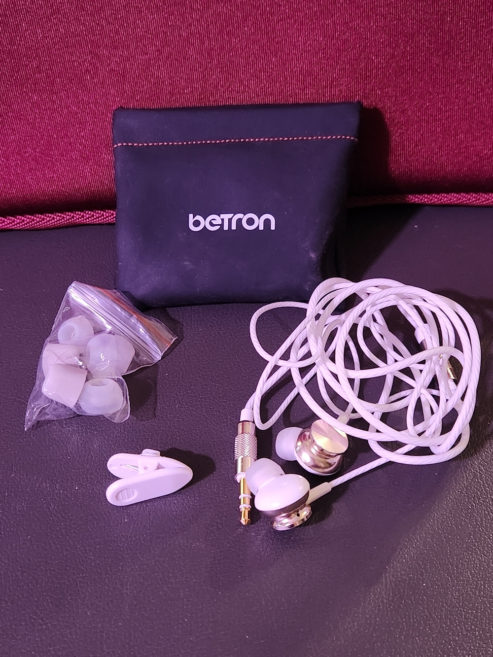 Etro White In-Ear Earbud Headphones with Carry Pouch